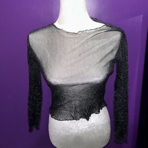 Sparkly mesh brandy Melville long sleeve top!